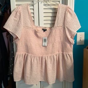 NWT Torrid Pink Babydoll Top Sz 3
